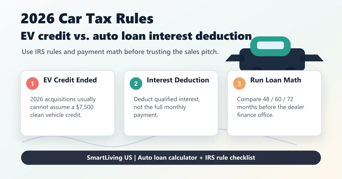 2026 Car-Buying Tax Rules: After the EV Credit, Is the New Auto Loan Interest Deduction Worth Anything?