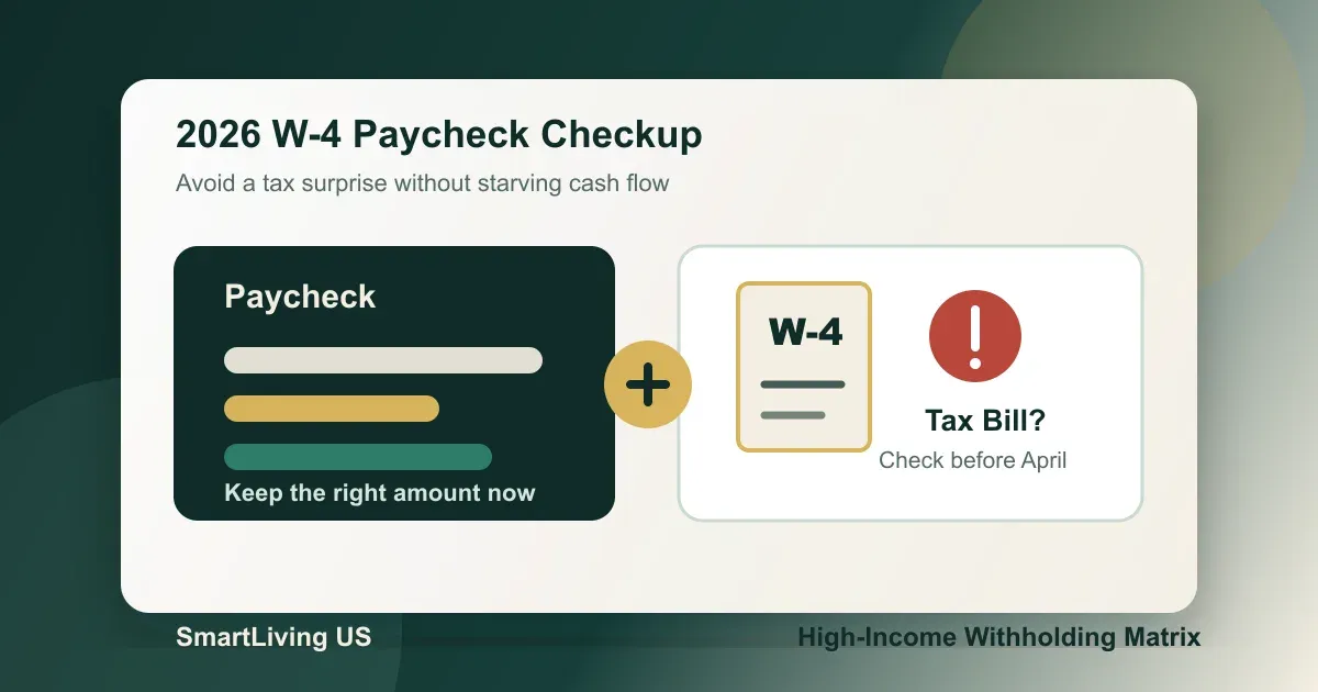 2026 W-4 Withholding Checkup: How High-Income Households Avoid a Surprise Tax Bill