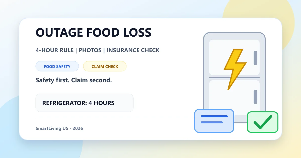 停电后冰箱食物坏了,保险赔不赔?2026 Food Spoilage Claim 决策清单