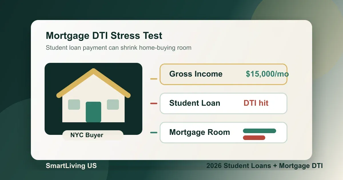 2026 纽约买房:学生贷款如何影响 Mortgage DTI?别只看余额,要看月供怎么算